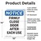 Signmission Firmly Close Door After Each Use, 10 in W x Rectangle, Plastic OS-2PACK-NS-P-1014-V-12723 - alternate 4